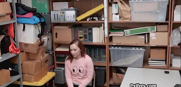  Redhead teen thief fucked after strip search